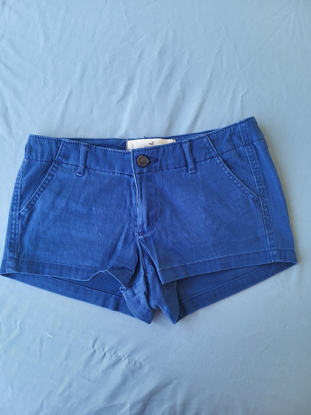 Hollister Royal Blue Low Rise Micro Chino Shorts Y2K Indie Sleaze 2010s Tumblr 0